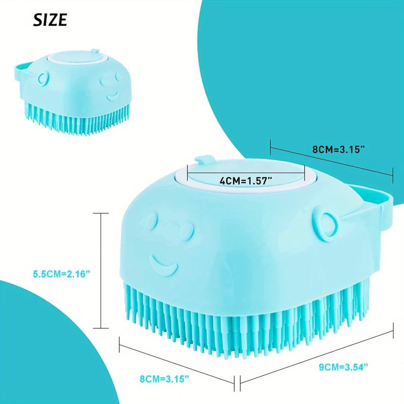 Pet Shampoo Brush Silicone Massage Rubber Bath Comb for Dog & Cat Grooming