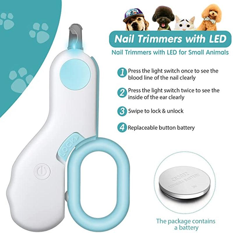 Pet Nail Clippers with LED Lights Professional Beauty Care Tools