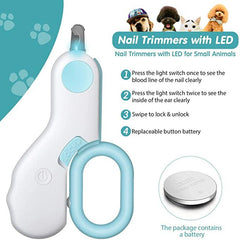 Pet Nail Clippers with LED Lights Professional Beauty Care Tools
