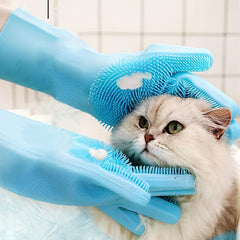 Heat Resistant Pet Grooming Gloves with Five Finger Design