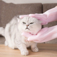Heat Resistant Pet Grooming Gloves with Five Finger Design