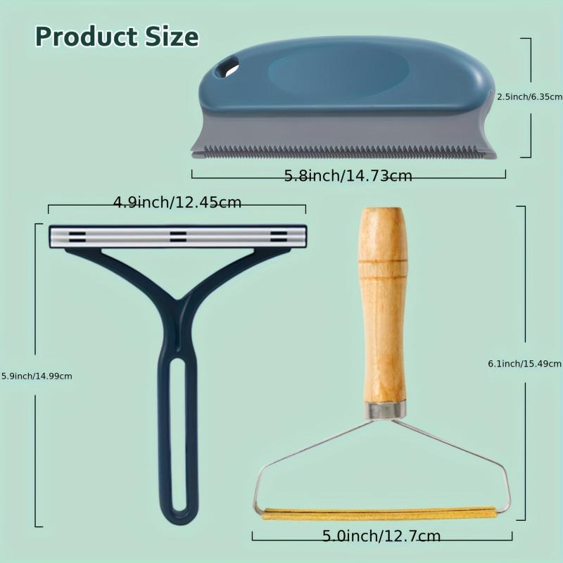 3pcs Portable Reusable Pet Hair Remover for Cats and Dogs