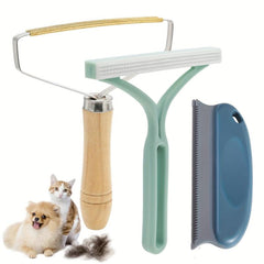 3pcs Portable Reusable Pet Hair Remover for Cats and Dogs