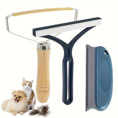 3pcs Portable Reusable Pet Hair Remover for Cats and Dogs