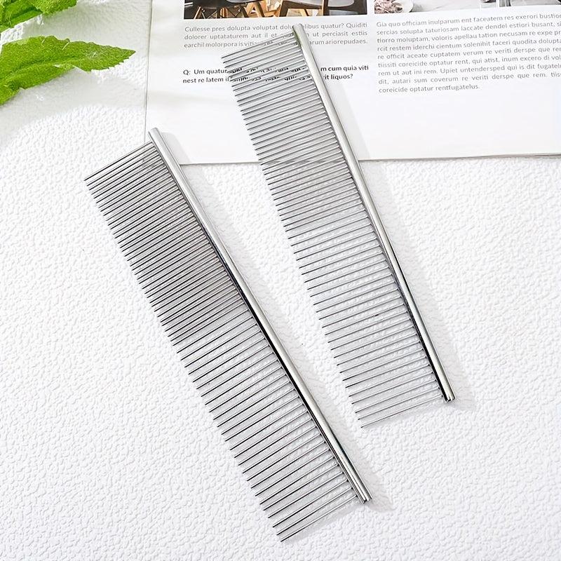 Stainless Steel Pet Grooming Comb & Slicker Brush