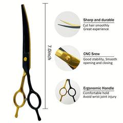 Professional Dog Grooming Scissors Set: Cutting, Bending, Thinning Shears