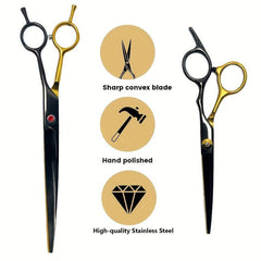 Professional Dog Grooming Scissors Set: Cutting, Bending, Thinning Shears