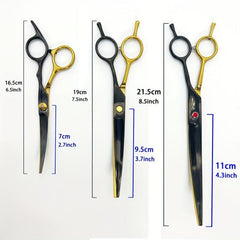 Professional Dog Grooming Scissors Set: Cutting, Bending, Thinning Shears