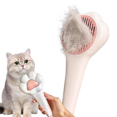 Paw Pet Massage Comb With Release Button For Shedding And Grooming