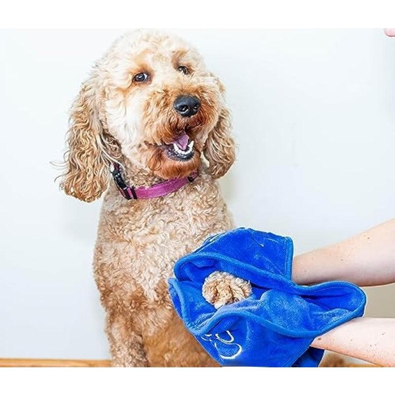 Microfiber Dog Towel With Hand Pockets Ultra Absorbent Pet Bath Towel