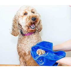 Microfiber Dog Towel With Hand Pockets Ultra Absorbent Pet Bath Towel