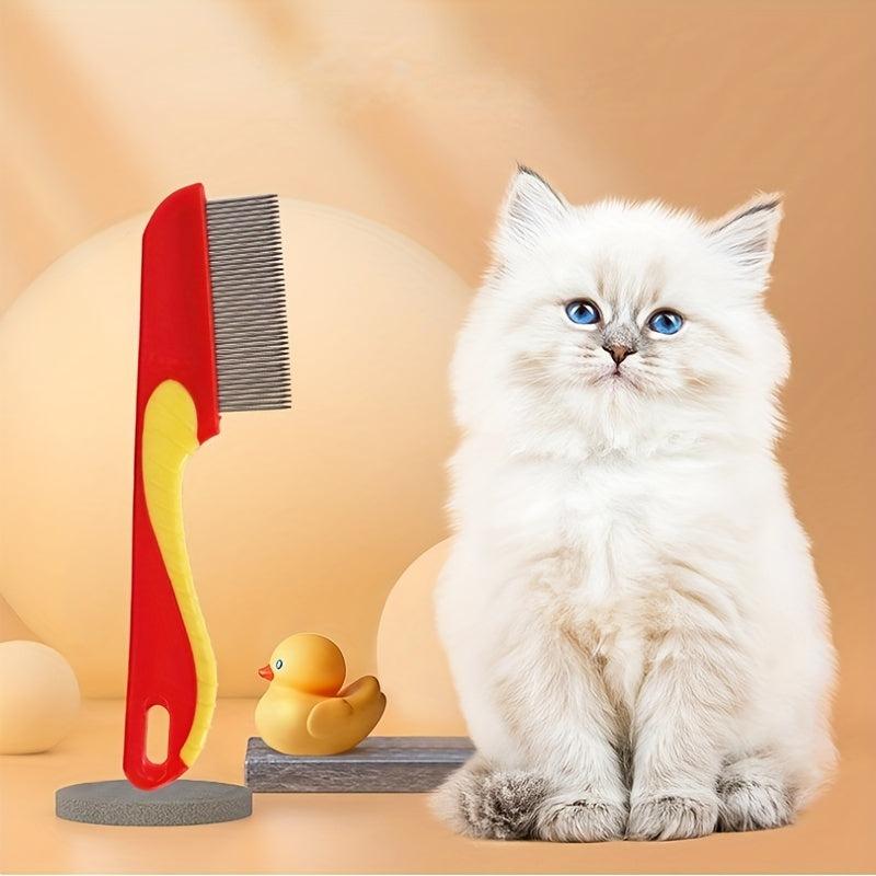 Stainless Steel Cat Comb with Dense Teeth for Hair Removal and Massage
