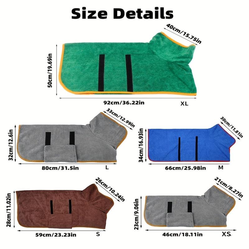 Microfiber Pet Hooded Bath Towel Water Absorbent Dog Bath Towel