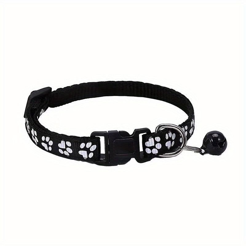 Stylish Paw Print Pet Collar for Cats & Small Dogs