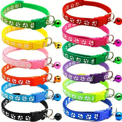 Stylish Paw Print Pet Collar for Cats & Small Dogs
