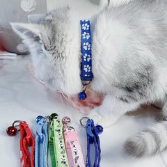 Stylish Paw Print Pet Collar for Cats & Small Dogs