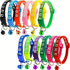 Stylish Paw Print Pet Collar for Cats & Small Dogs