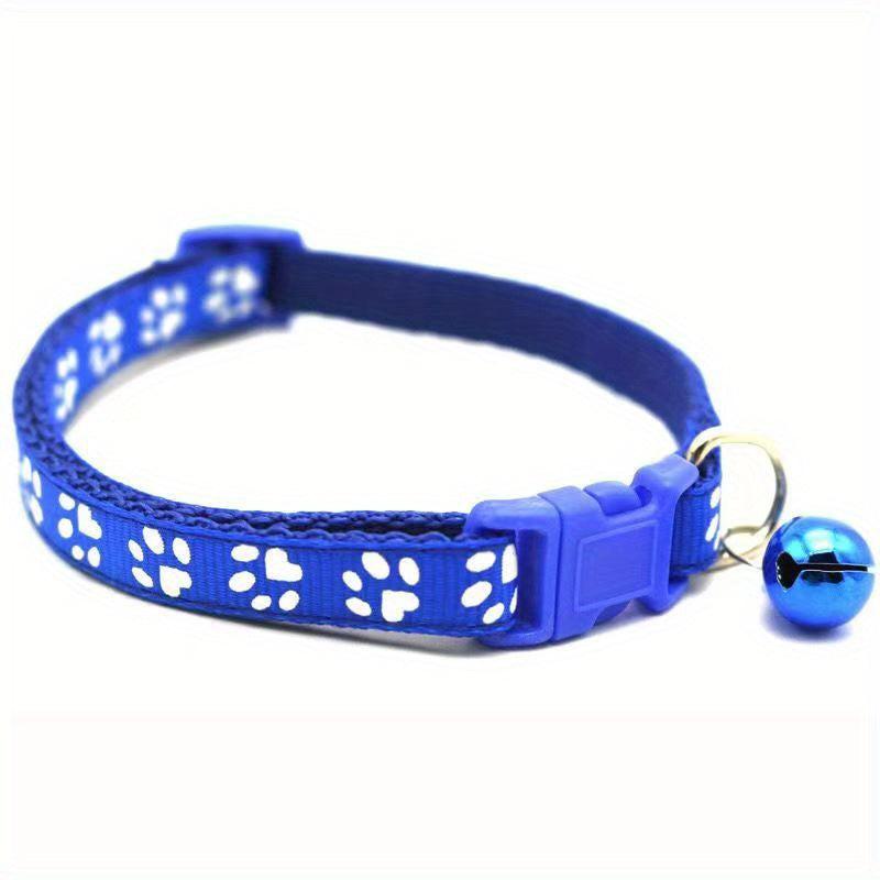 Stylish Paw Print Pet Collar for Cats & Small Dogs