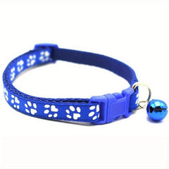 Stylish Paw Print Pet Collar for Cats & Small Dogs
