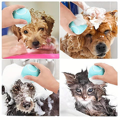 2pcs Pet Grooming Comb Kit Silicone Rubber Dog Bath Brush Comb