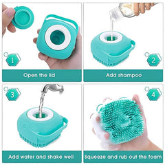 2pcs Pet Grooming Comb Kit Silicone Rubber Dog Bath Brush Comb