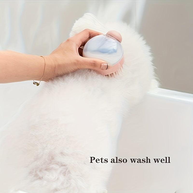 Pet Shampoo Brush Silicone Massage Rubber Bath Comb for Dog & Cat