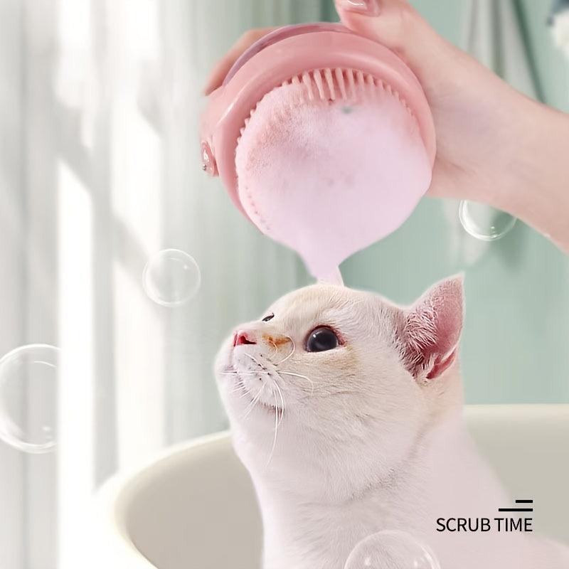 Pet Shampoo Brush Silicone Massage Rubber Bath Comb for Dog & Cat