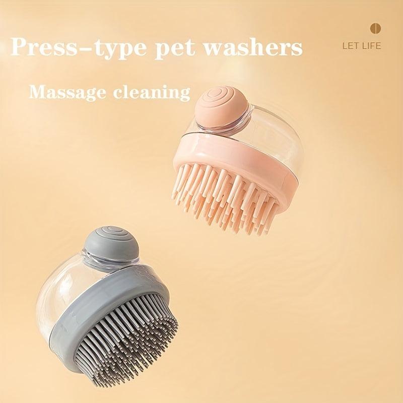 Pet Shampoo Brush Silicone Massage Rubber Bath Comb for Dog & Cat
