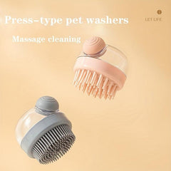 Pet Shampoo Brush Silicone Massage Rubber Bath Comb for Dog & Cat