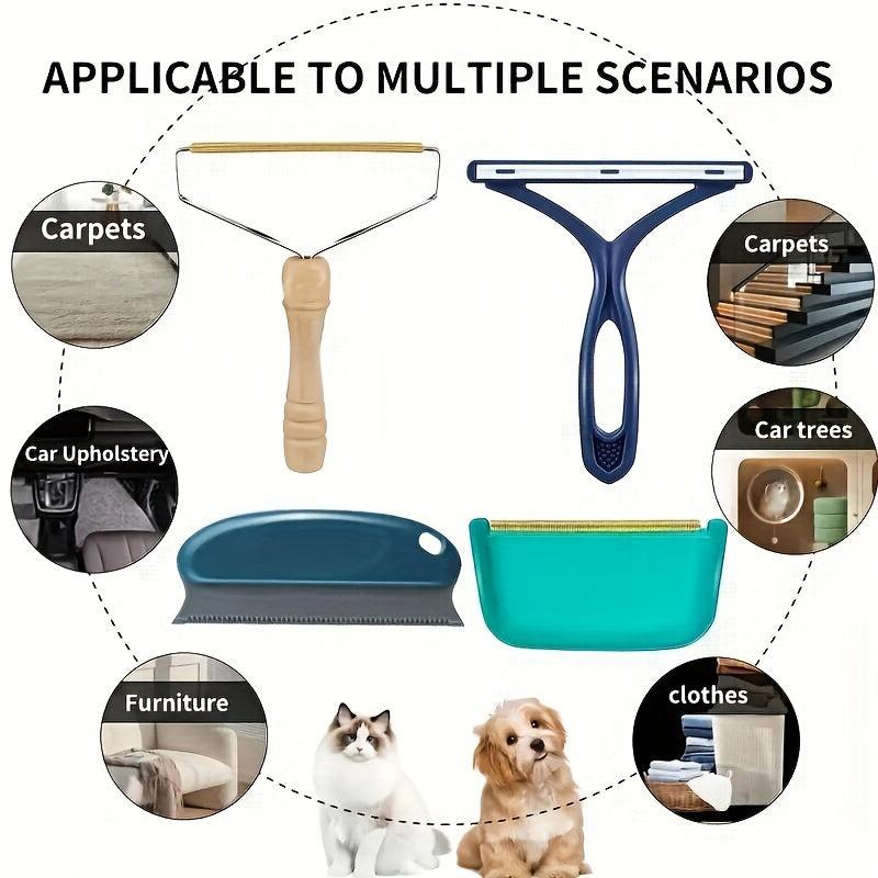 4pcs Pet Hair Remover Dog And Cat Hair Remover For Couch