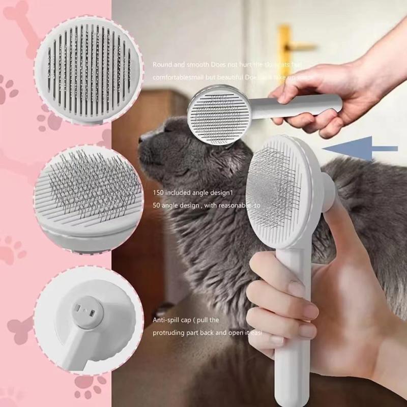 Self Cleaning Slicker Brush For Cat Removes Undercoat Tangled Hair