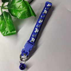 Adjustable Cat Collar with Bell Cat Faces Print