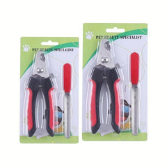 Pet Nail Clipper & File Set Stainless Steel for Dog Cat Paws Grooming