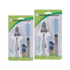 Pet Nail Clipper & File Set Stainless Steel for Dog Cat Paws Grooming