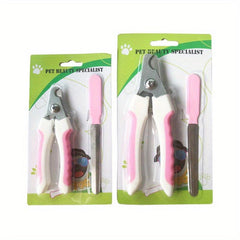 Pet Nail Clipper & File Set Stainless Steel for Dog Cat Paws Grooming