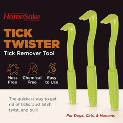 3pcs Tick Remover Tool for Dogs Cats Humans - Tick Removal Twister