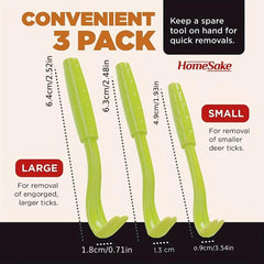 3pcs Tick Remover Tool for Dogs Cats Humans - Tick Removal Twister