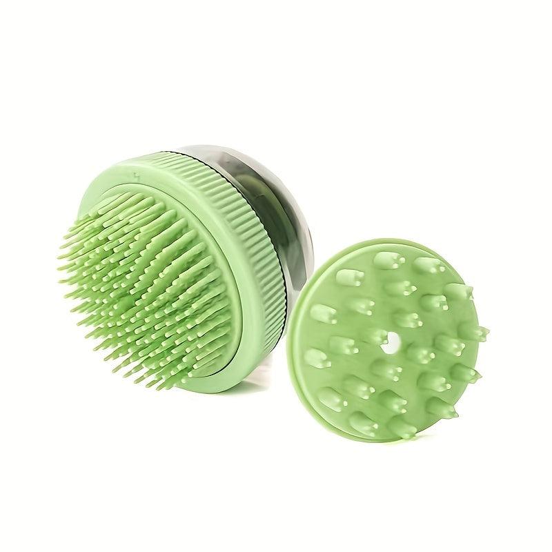 Pet Shampoo Brush Silicone Massage Rubber Bath Comb With Shampoo Storage