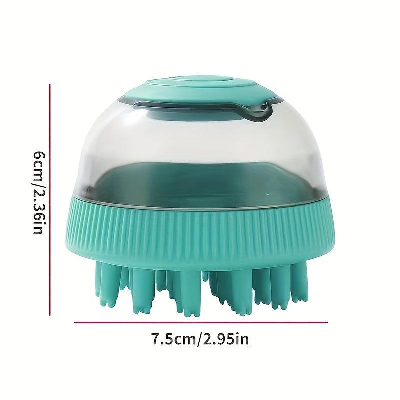 Pet Shampoo Brush Silicone Massage Rubber Bath Comb With Shampoo Storage