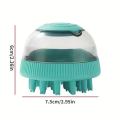 Pet Shampoo Brush Silicone Massage Rubber Bath Comb With Shampoo Storage