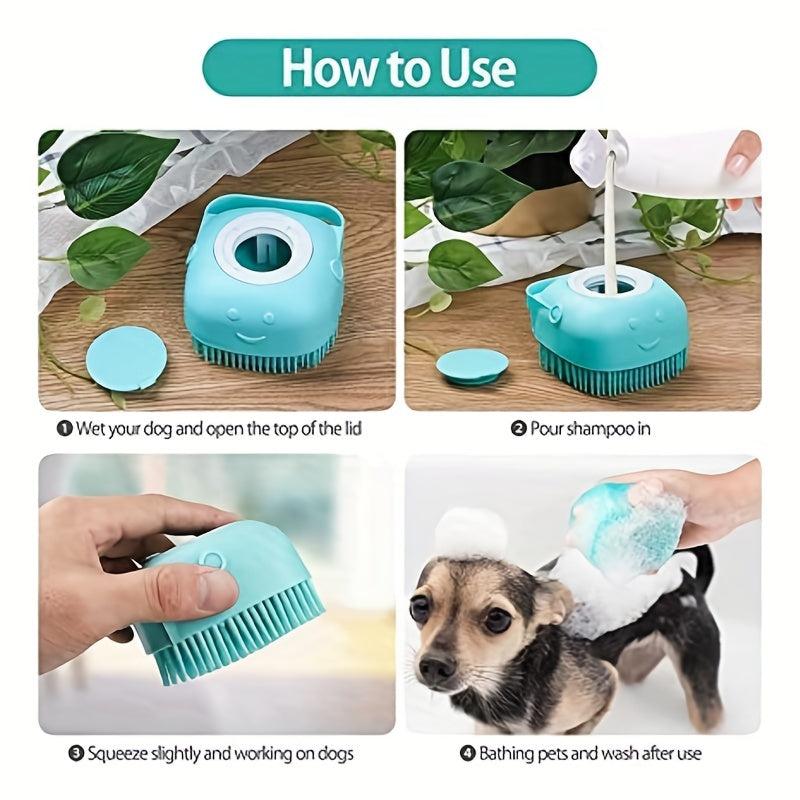 Pet Dog Bath Brush Grooming Massage Brush Cat Cleaning Brush