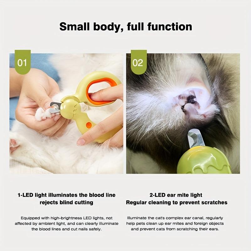 2-in-1 Pet Nail Clipper with LED Light for Dog & Cat Grooming