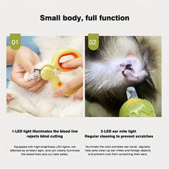 2-in-1 Pet Nail Clipper with LED Light for Dog & Cat Grooming