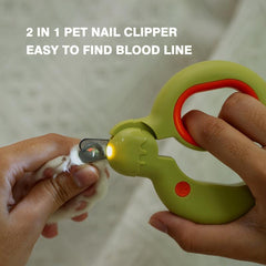 2-in-1 Pet Nail Clipper with LED Light for Dog & Cat Grooming