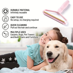 Pet Hair Remover for Furniture, Carpets - Effective Dog & Cat Hair R