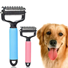 Double Sided Stainless Steel Hair Knot Rake Comb for Easy Dog Grooming