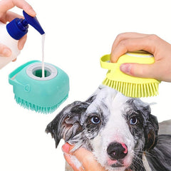 Pet Shampoo Brush Massage Comb for Dog & Cat Grooming