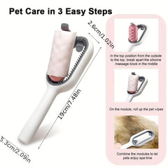 2-in-1 Pet Grooming Comb with Water Tank - Hair Removal & Massage