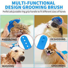 3PCS Dog Bath Brush Dog Shampoo Brush Dog Scrubber Pet Bath Massage