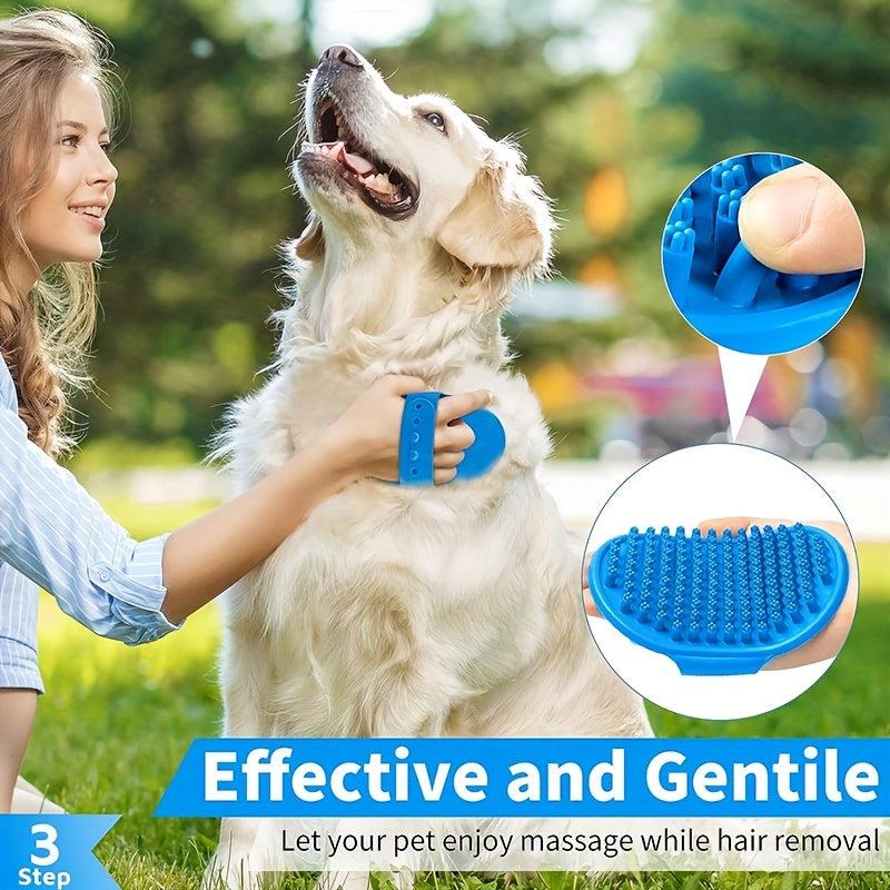3PCS Dog Bath Brush Dog Shampoo Brush Dog Scrubber Pet Bath Massage